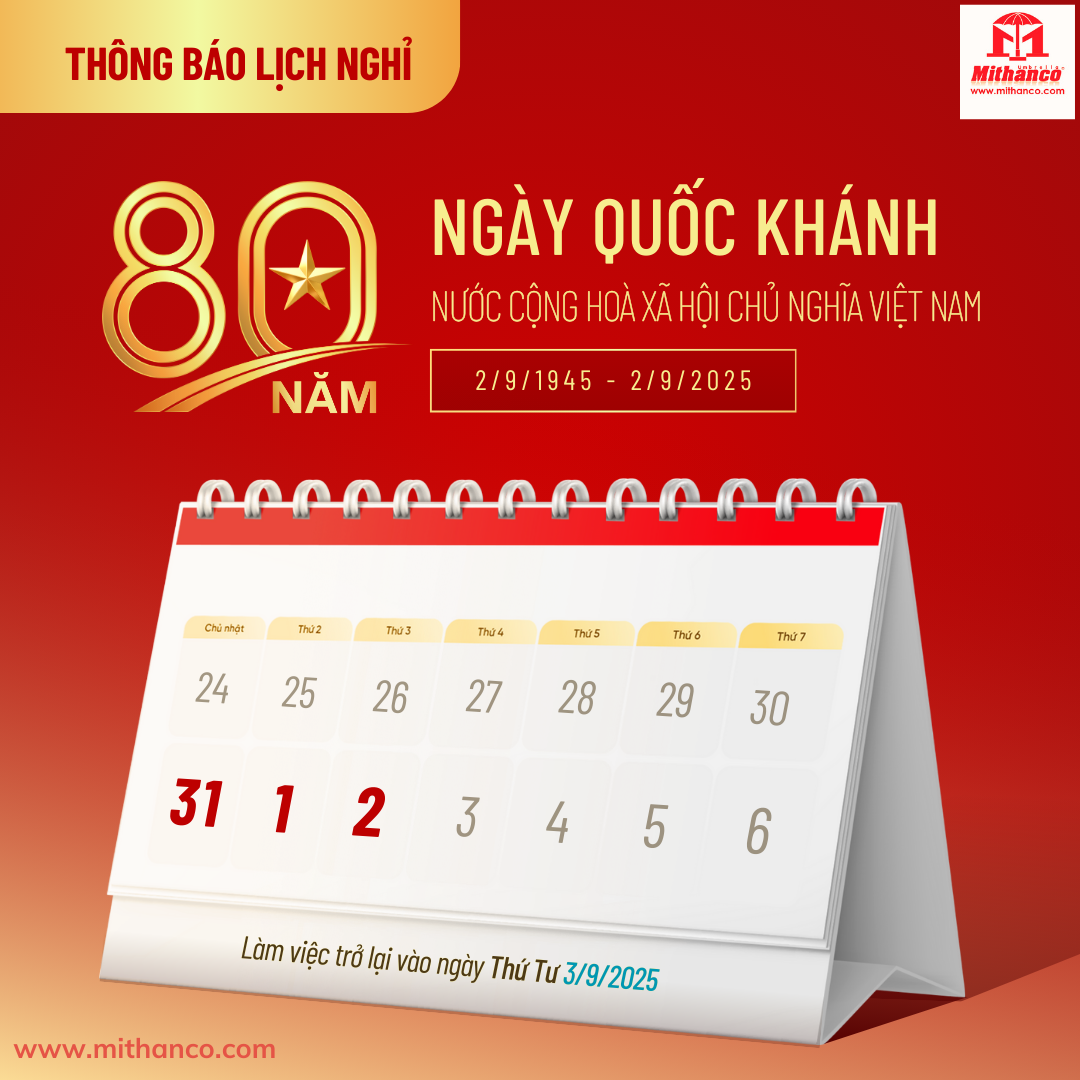 THÔNG BÁO NGHỈ LỄ QUỐC KHÁNH 2/9 – KỶ NIỆM 80 NĂM ĐỘC LẬP (1945–2025)