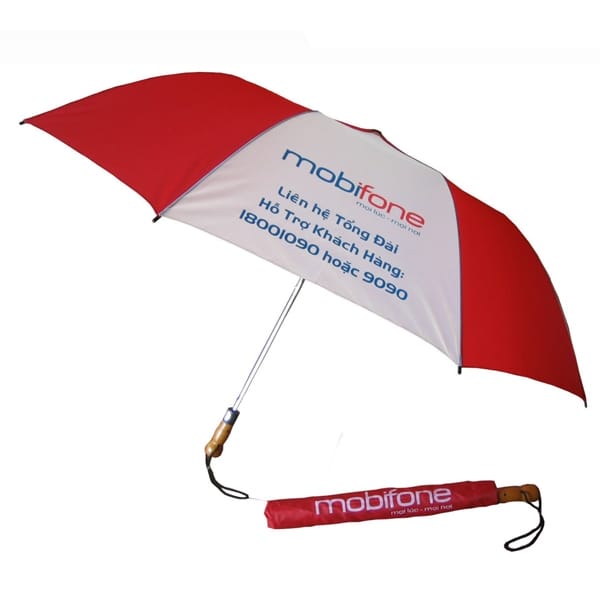 DÙ CẦM TAY GẤP 2 LÀM Ô DÙ QUẢNG CÁO- DÙ MITHANCO